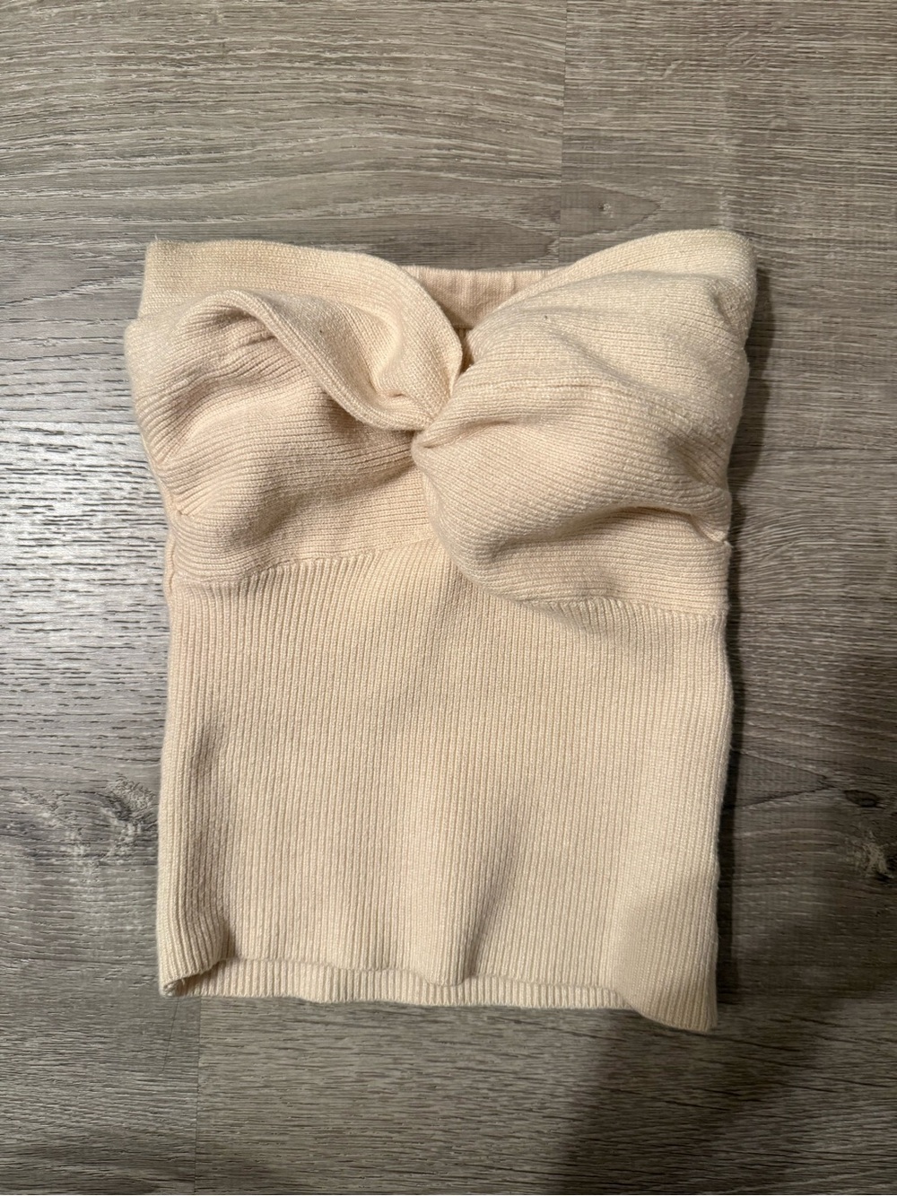 Tube top Twist-Front Knit Top in Cream